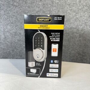 Defiant Smart Wi-Fi Deadbolt Satin Nickel Easy Setup Hubspace Alexa Google